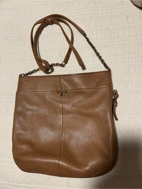 Tory Burch Ivy convertible Tan Pebbled Leather Crossbody Bag